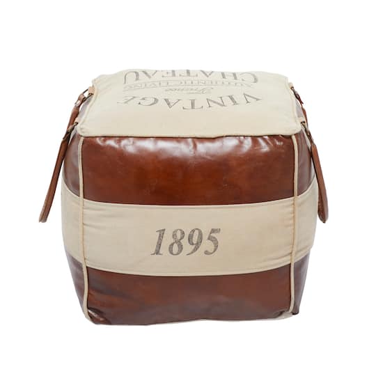 Brown Canvas Rustic Stool